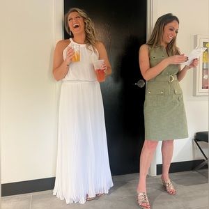 White Braided Halter Maxi Dress